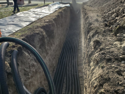 laying the liquid to air heating system
