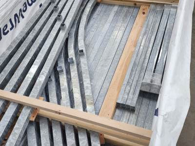 canadian steel beams packed for shipment